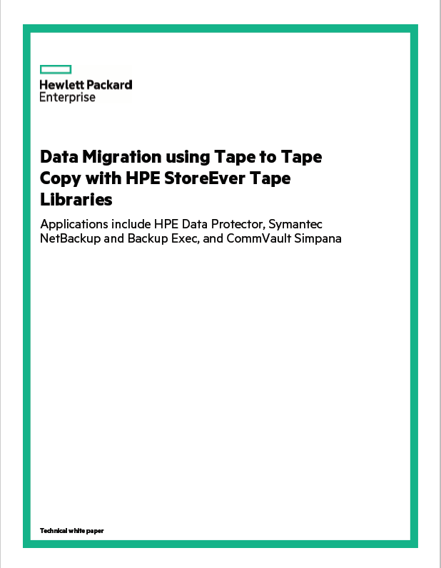 Data Migration using Tape to Tape Copy with HPE StoreEver Tape Libraries