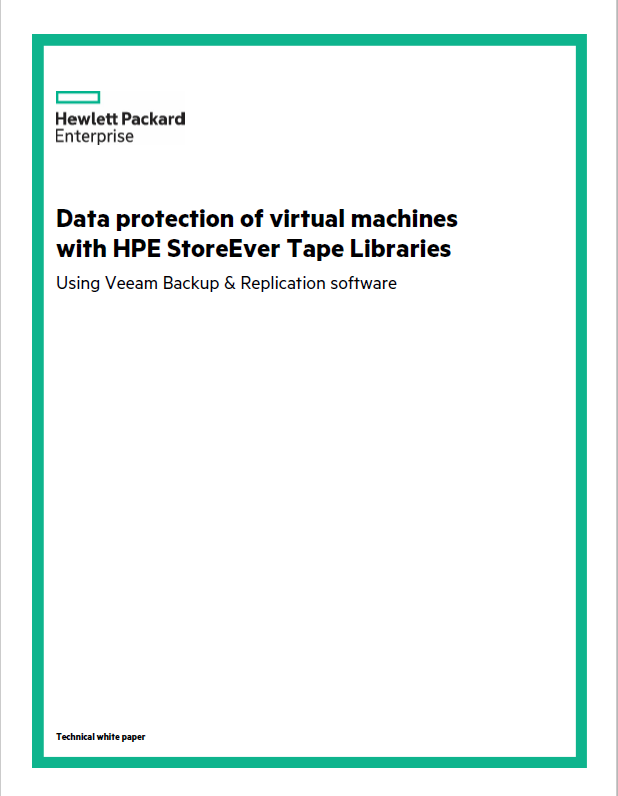 Data protection of virtual machines with HPE StoreEver Tape Libraries